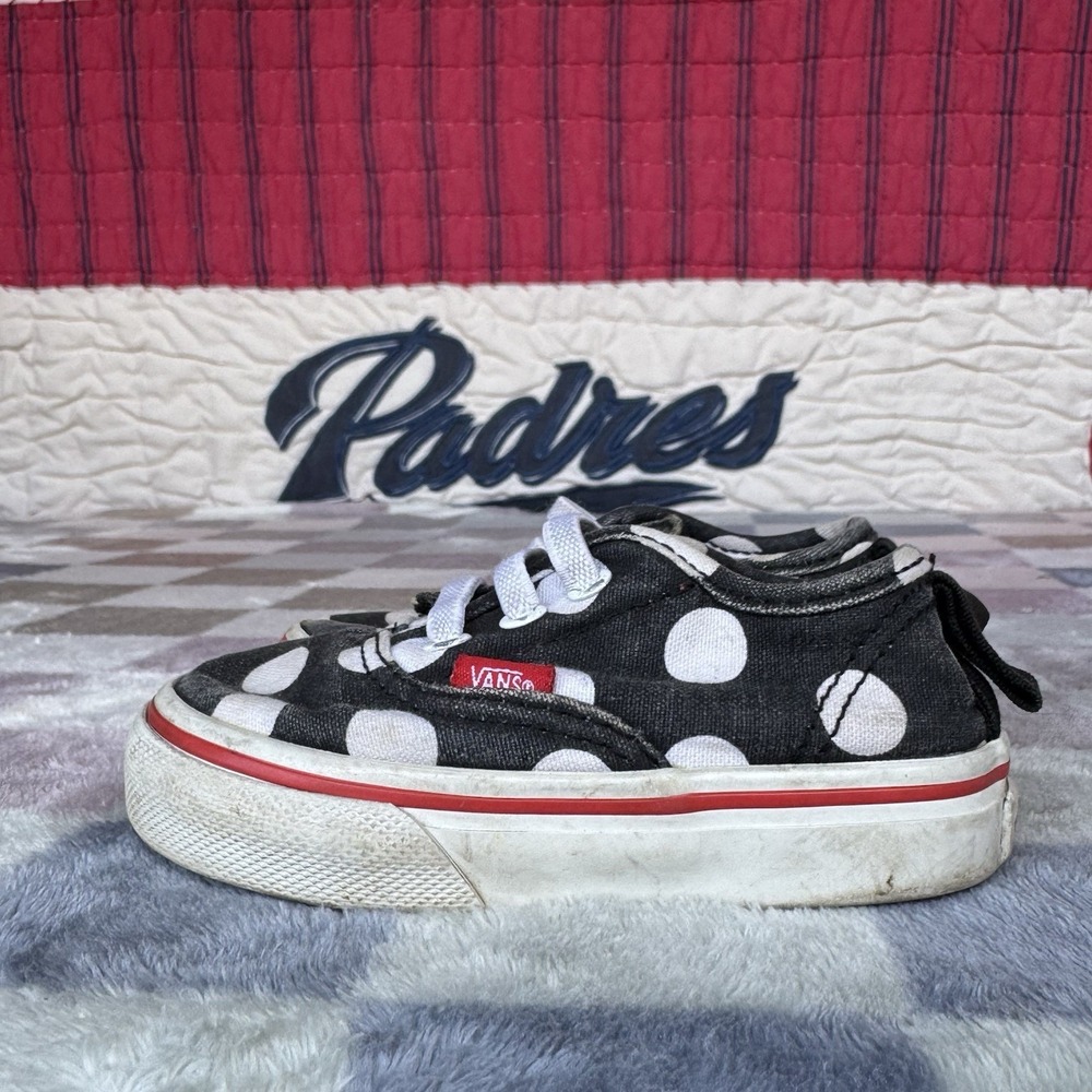 Size 5c - Vans Authentic Kids Polka‎ Dot Low Top Skate Shoe/ Sneakers Kids